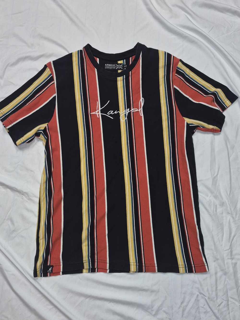 Kangol Kids' Multicolor Stripe Tee - Black/Red/Yellow Size XL